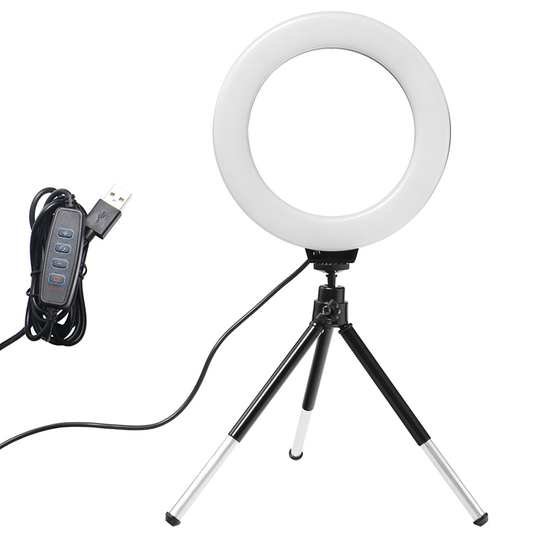 Webcam Ring Light - 6inch Ring Light with Tripod Led