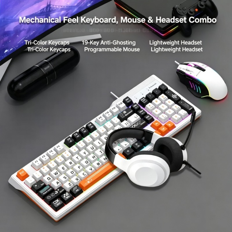 Esports Gaming Keyboard And Mouse - K8pro 3 In 1 Gaming Combo