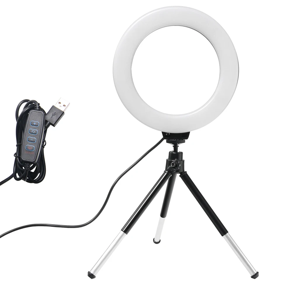 Webcam Ring Light - 6 Inch Mini Selfie Ring Light