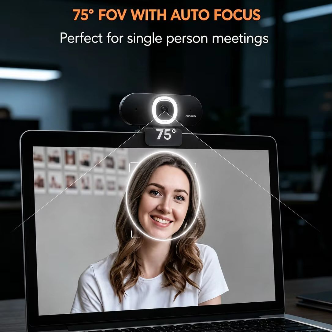 NUROUM 2K Auto Focus Webcam wi - огляд і ціна Webcam Ring Light