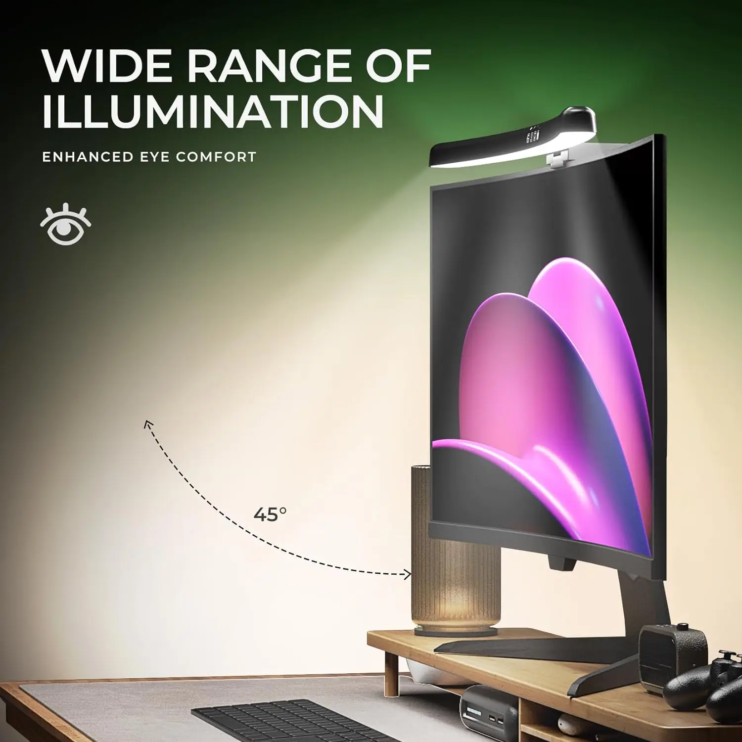 Monitor Light Bar Curved with  - огляд і ціна Gaming Monitor Curved