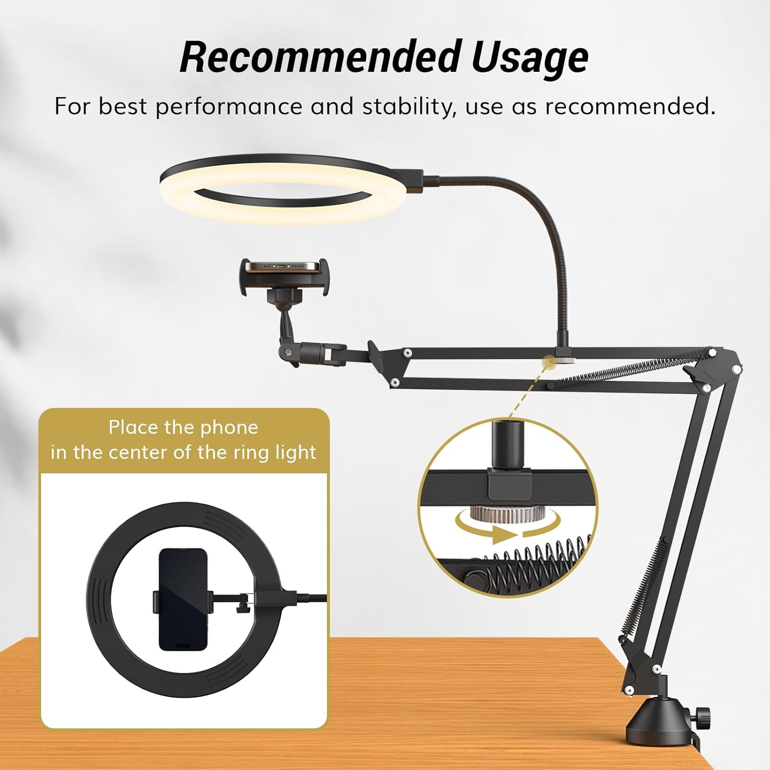 Ring Light with Stand and Phon - огляд і ціна Webcam Ring Light